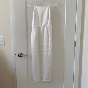 Lulu’s Adoring Attitude White Satin Column Midi